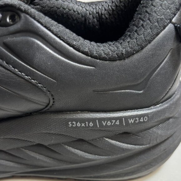 Hoka One Womens Black Leather Bondi SR Walking Shoes Size 6.5 Regular Width - Picture 6 of 13